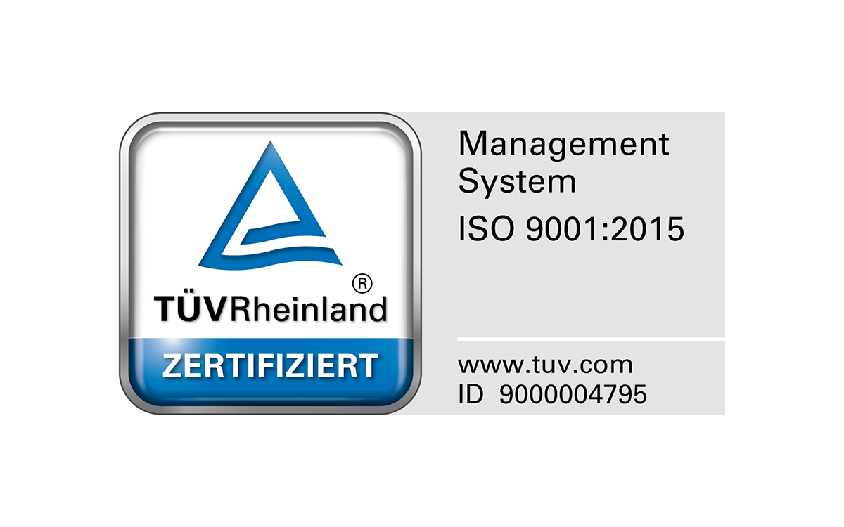 Zertifiziertes Qualitätsmanagement nach DIN EN ISO 9001 (TÜV Rheinland)